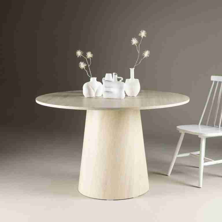 Nohr Ronde Eettafel Mikeisha 120cm - Whitewash - Japandi