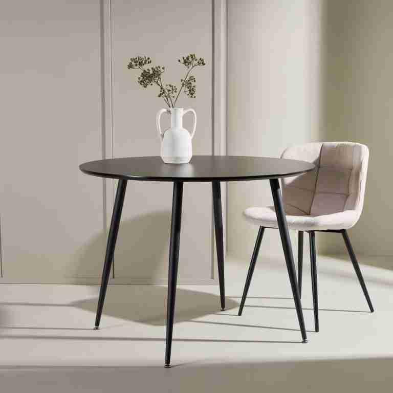 Nohr Ronde Eettafel Quennel 100cm, MDF - Zwart