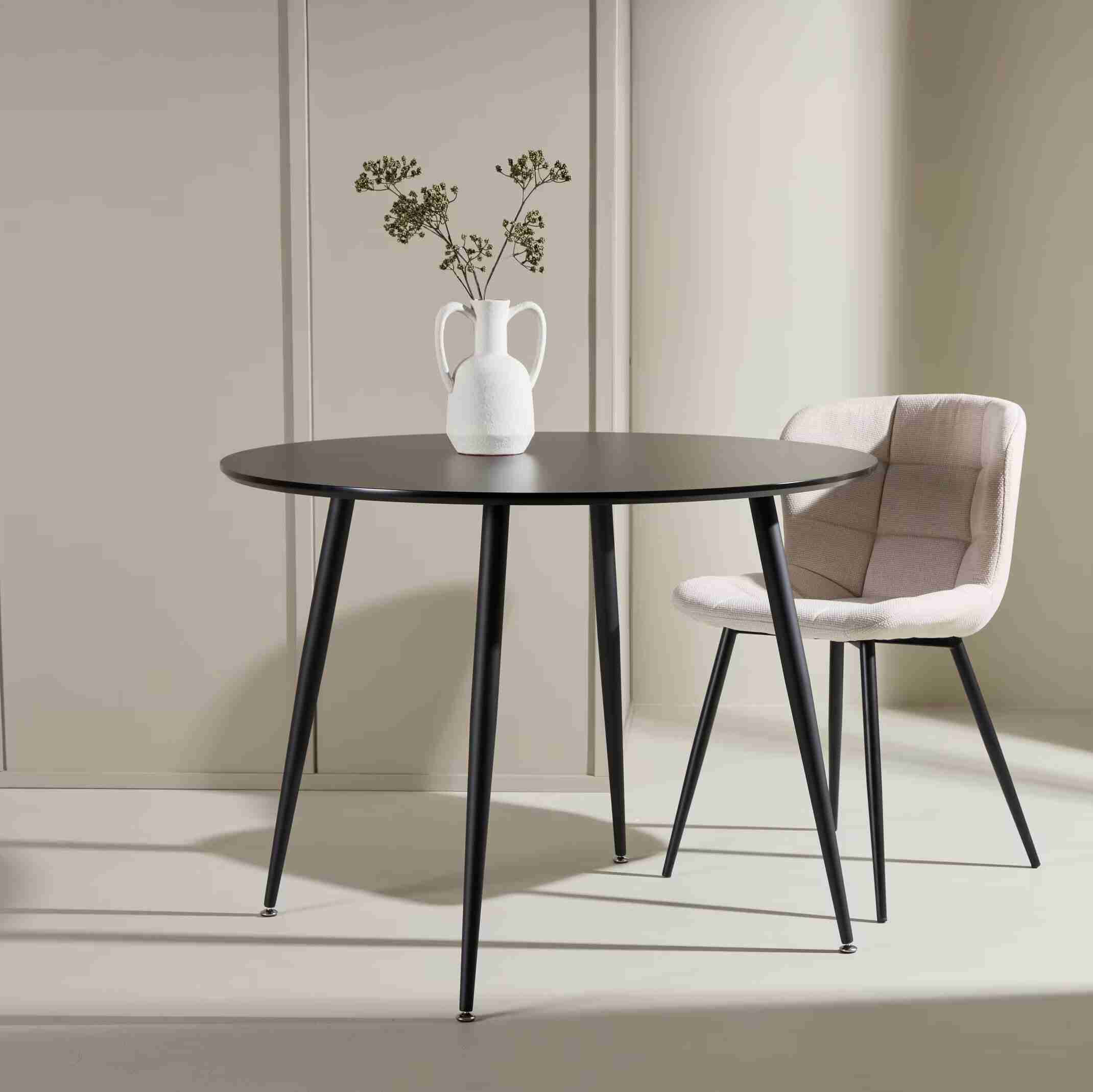 Nohr Ronde Eettafel Quennel 100cm, MDF - Zwart