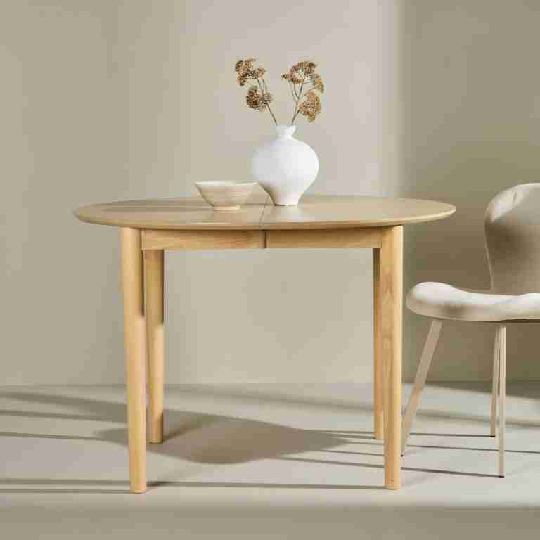Nohr Ronde Uitschuifbare Eettafel Lacy Hout, 110/150 x 110cm - Naturel