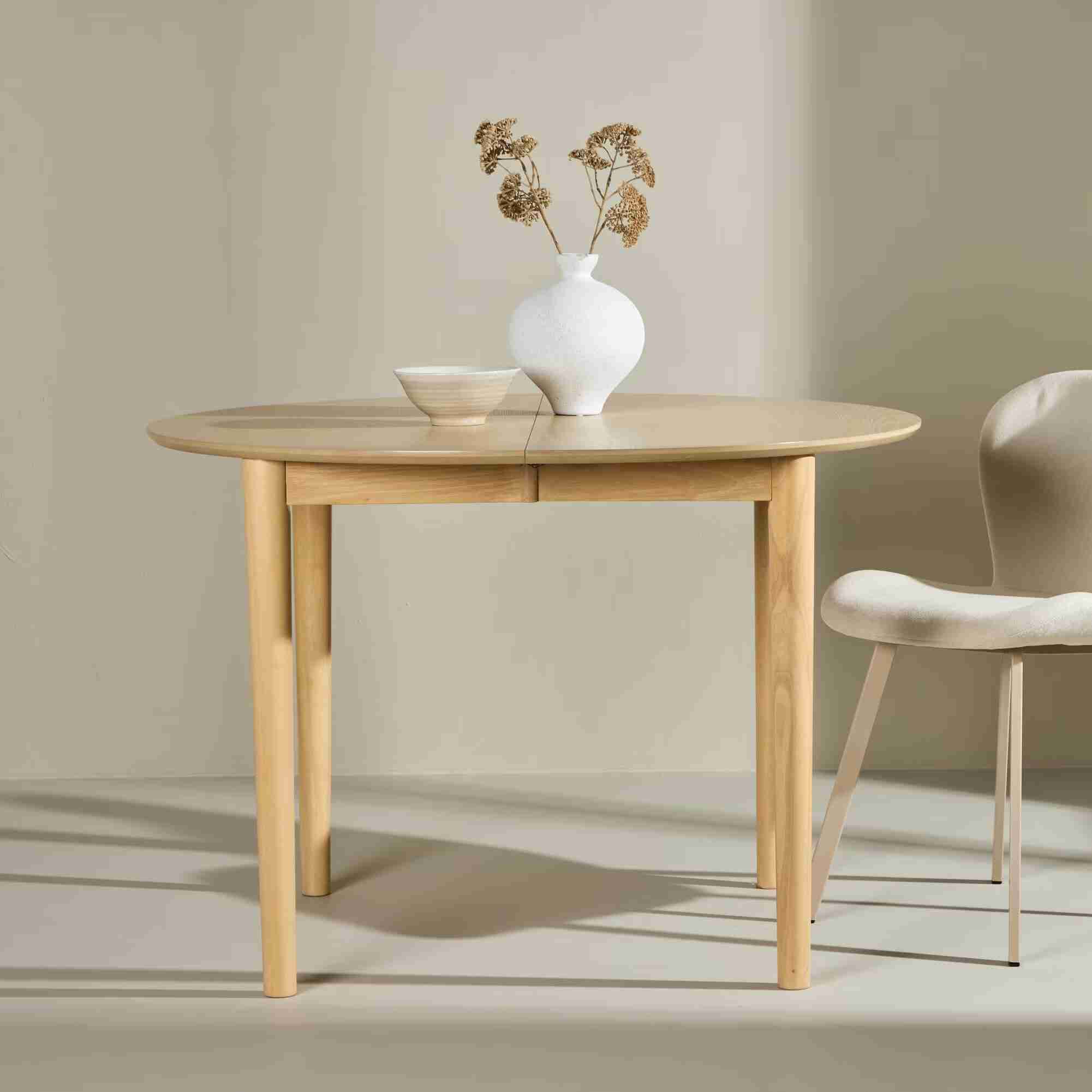 Nohr Ronde Uitschuifbare Eettafel Lacy Hout, 110/150 x 110cm - Naturel