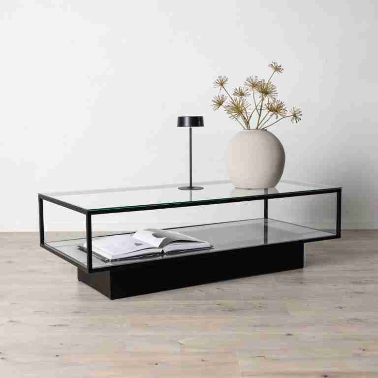 Nohr Salontafel Sheema Glas, 130 x 60cm - Zwart