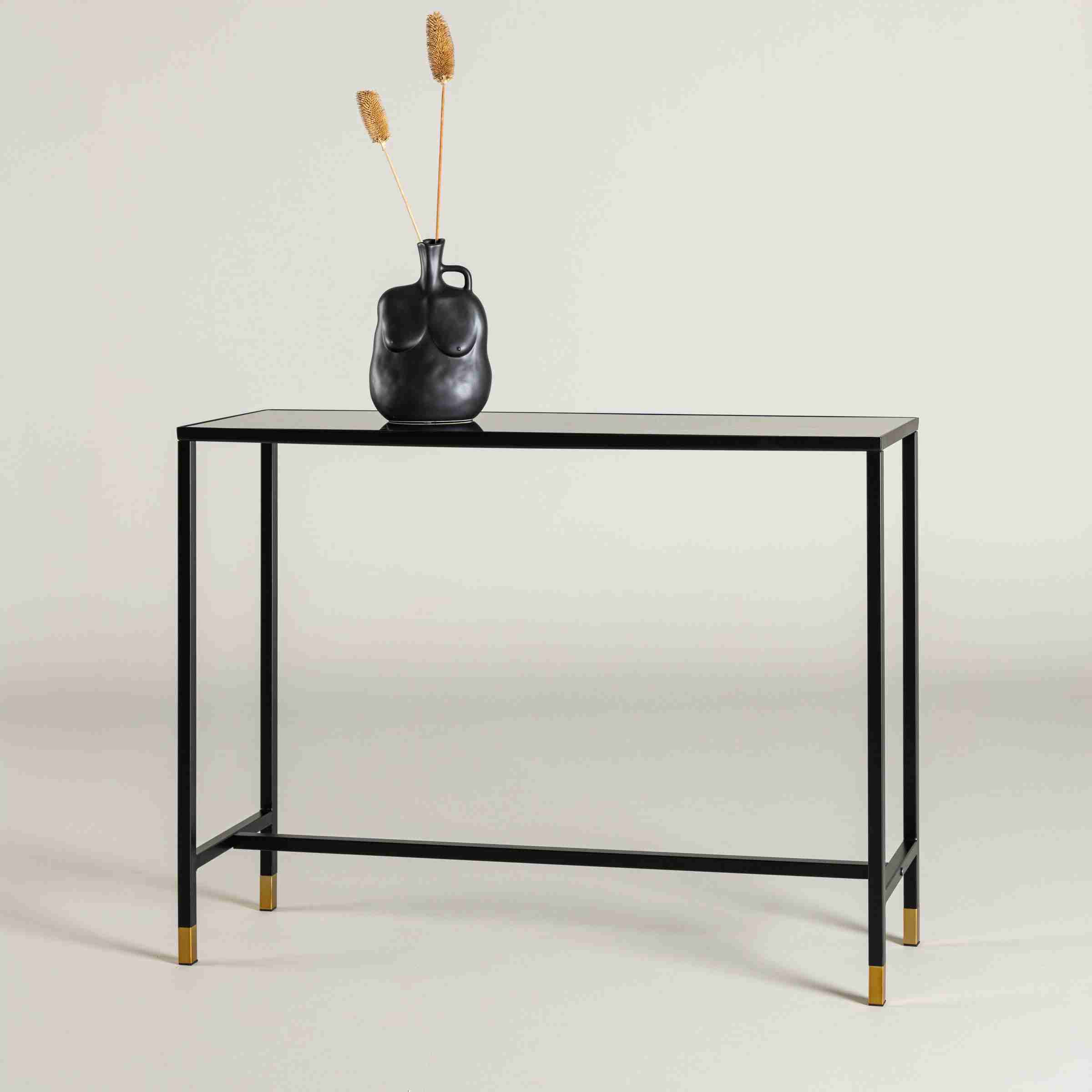Nohr Sidetable Shaindy Marmerlook, 100cm - Zwart