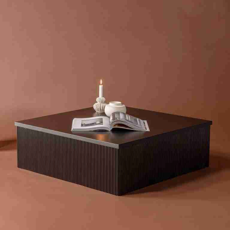 Nohr Vierkante Salontafel Mistina MDF, 90 x 90cm - Zwart
