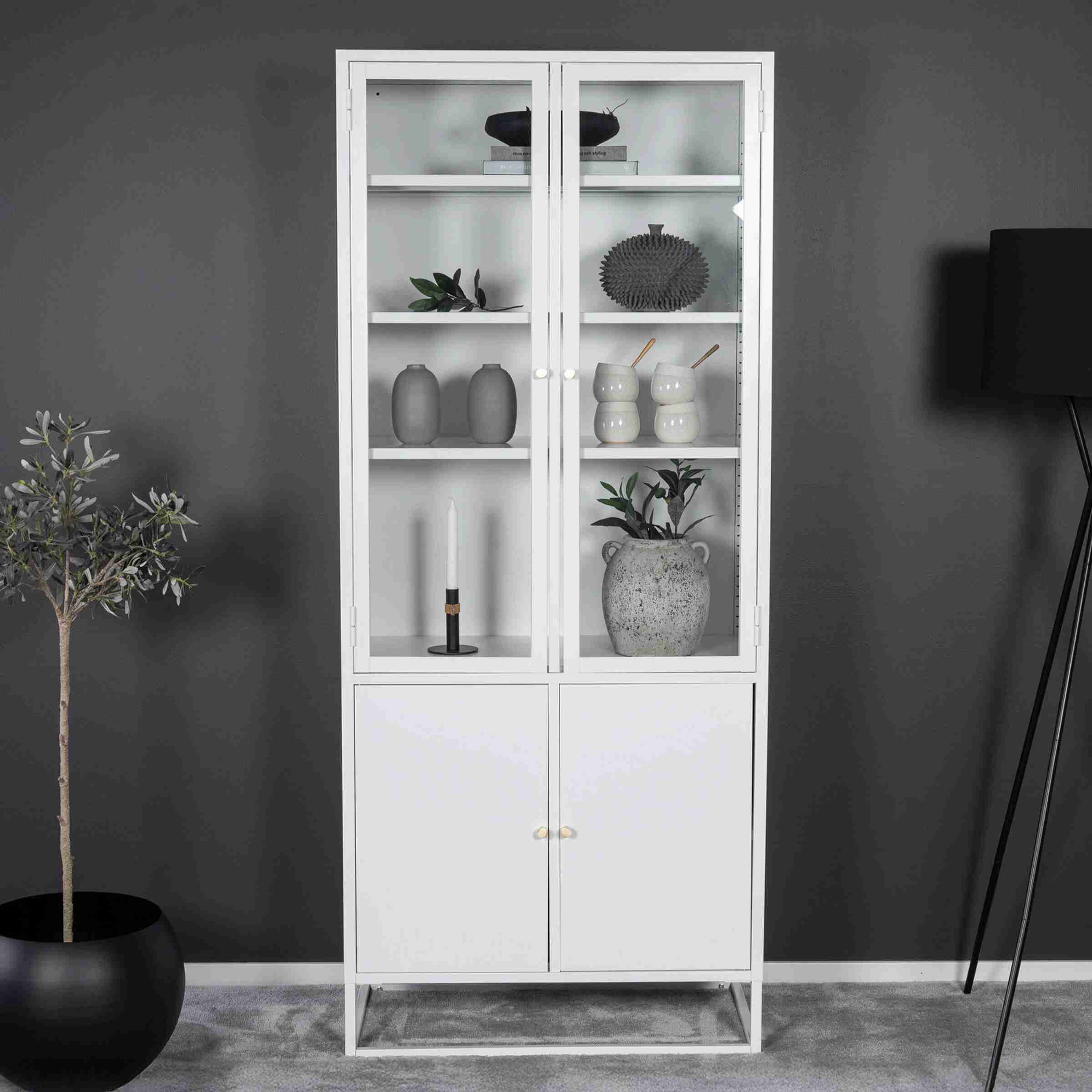 Nohr Vitrinekast Shaune 190 x 80cm - Wit