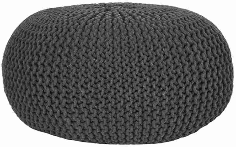 LABEL51 Poef 'Knitted', 70 x 35cm, kleur Antraciet