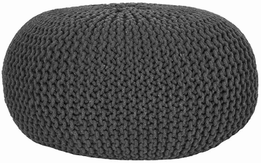 LABEL51 Poef 'Knitted', 70 x 35cm, kleur Antraciet