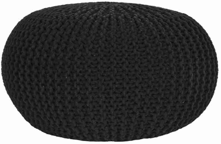 LABEL51 Poef 'Knitted', 70 x 35cm, kleur Zwart
