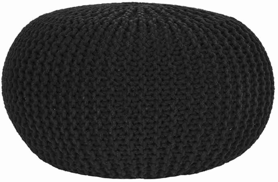 LABEL51 Poef 'Knitted', 70 x 35cm, kleur Zwart