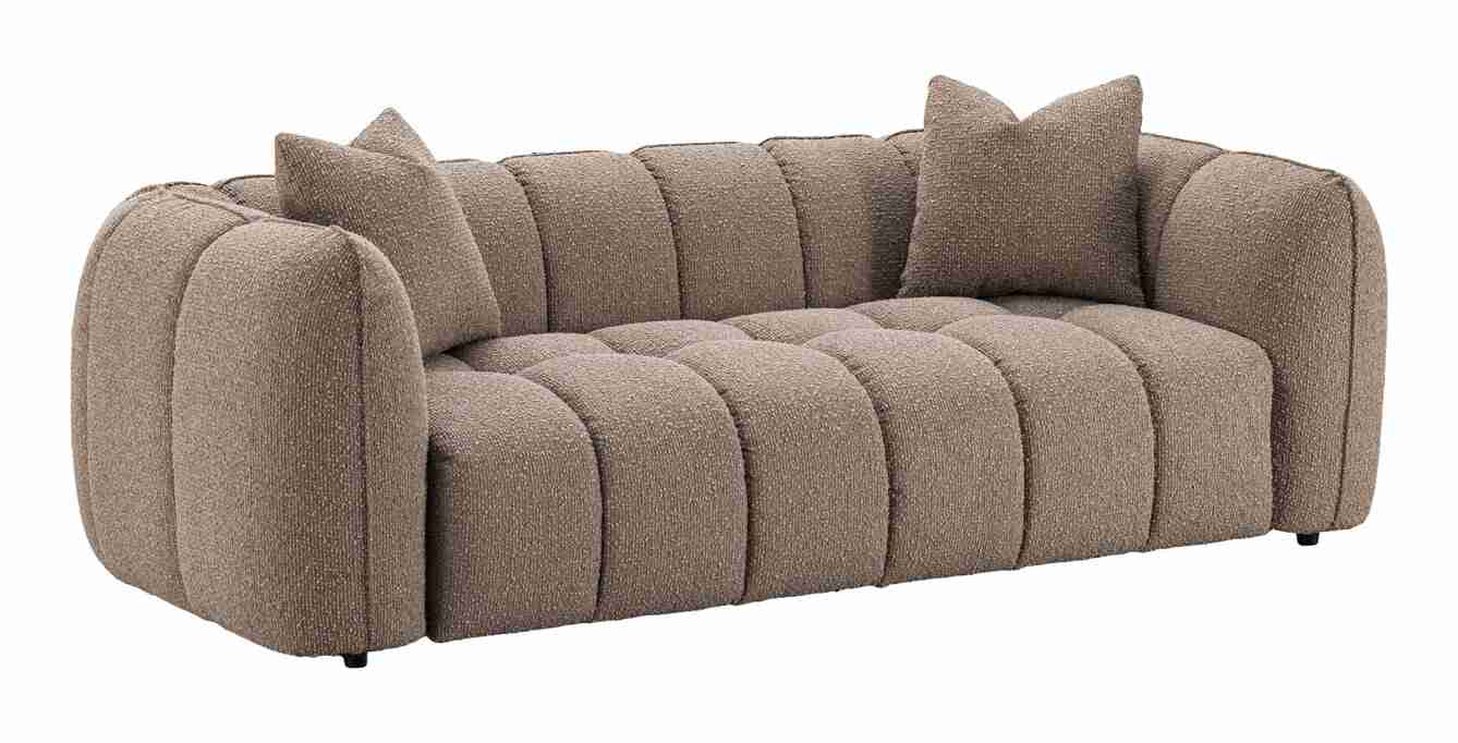 Richmond 3-zits Bank Hogan 226cm, Bouclé - Mocca