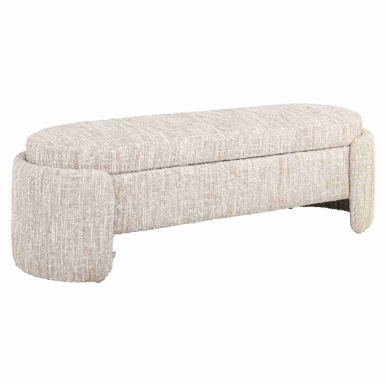 Richmond Bankje Cupid Met opbergruimte, Beige Angora, 150cm