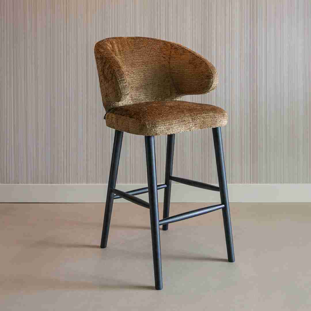 Richmond Barstoel Indigo Triangle - Goud (zithoogte 76cm)