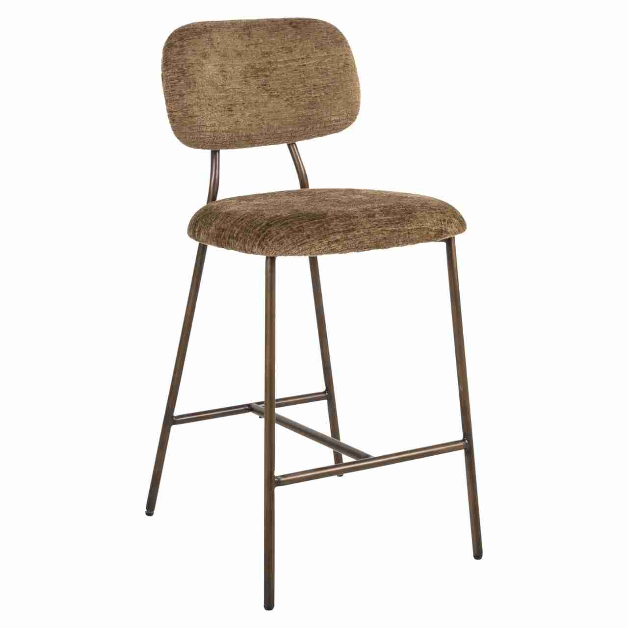 Richmond Barstoel Xenia Geweven stof - Brandy (zithoogte 66cm)