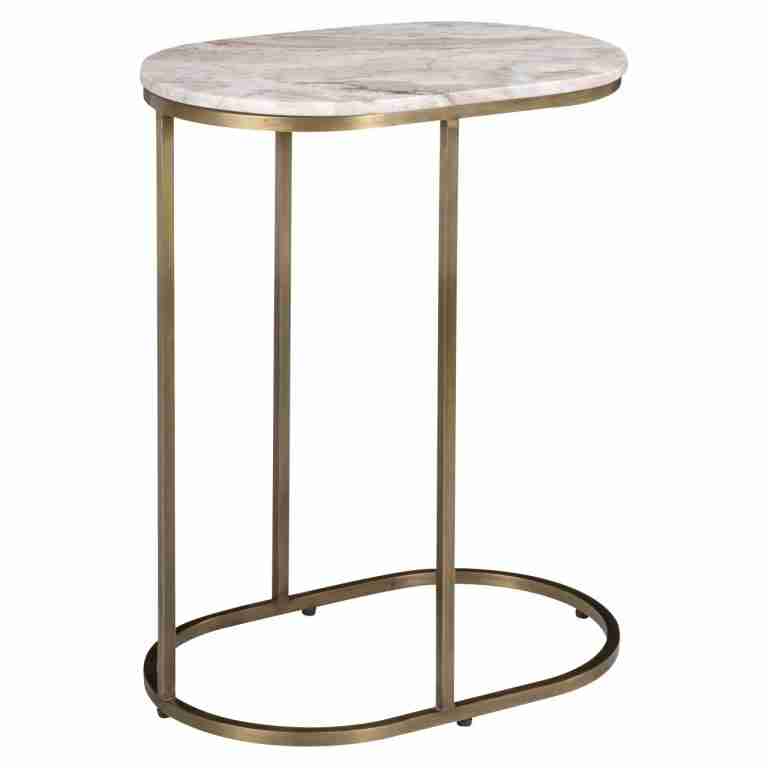 Richmond Bijzettafel Bottega Blush Marmer, 65cm - Blush Beige - Ovaal