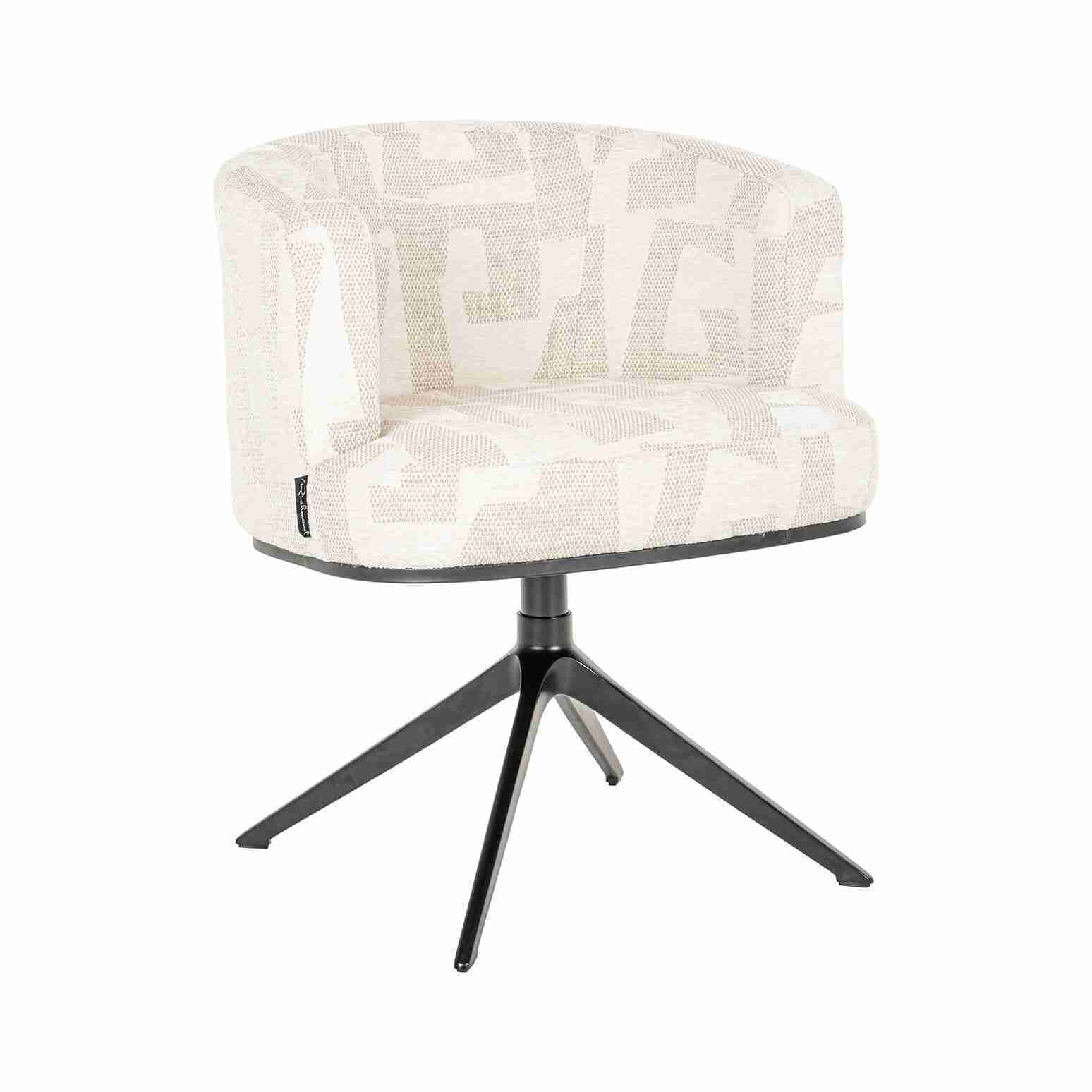 Richmond Draaibare Eetkamerstoel Cheyenne Graffic stof - Beige