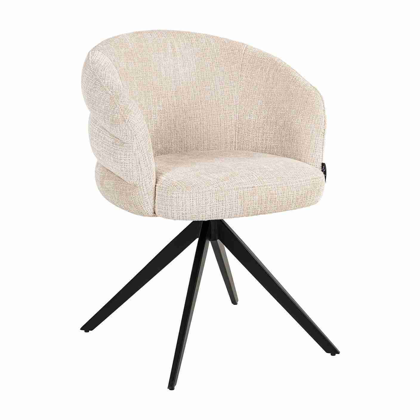 Richmond Draaibare Eetkamerstoel Serenity Chenille - Beige