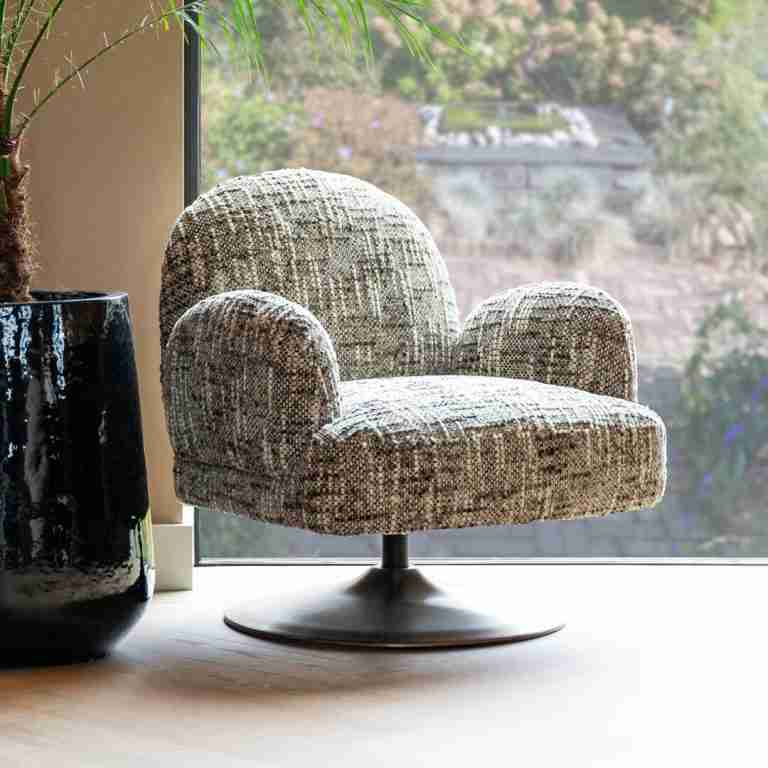 Richmond Draaifauteuil Kagney Geweven stof - Bruin