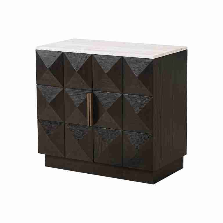 Richmond Dressoir Claremont Eiken en travertin, 85cm - Bruin