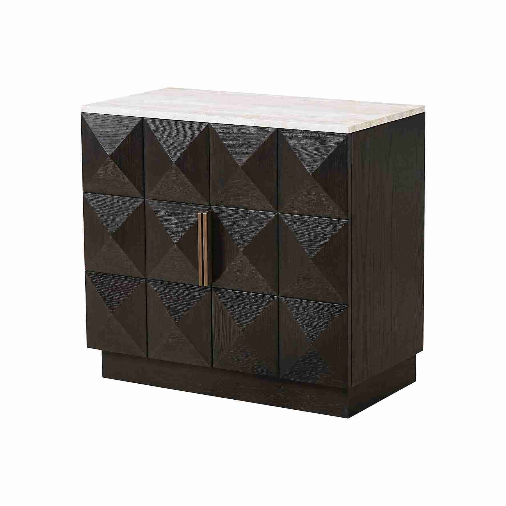 Richmond Dressoir Claremont Eiken en travertin, 85cm - Bruin