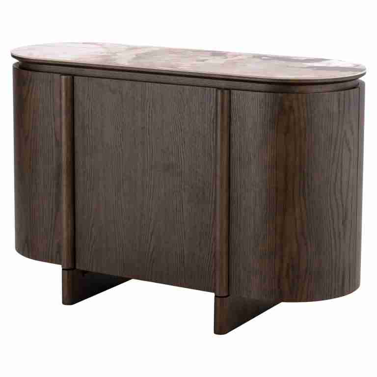 Richmond Dressoir Langford Marmerlook en eiken, 120cm - Bruin