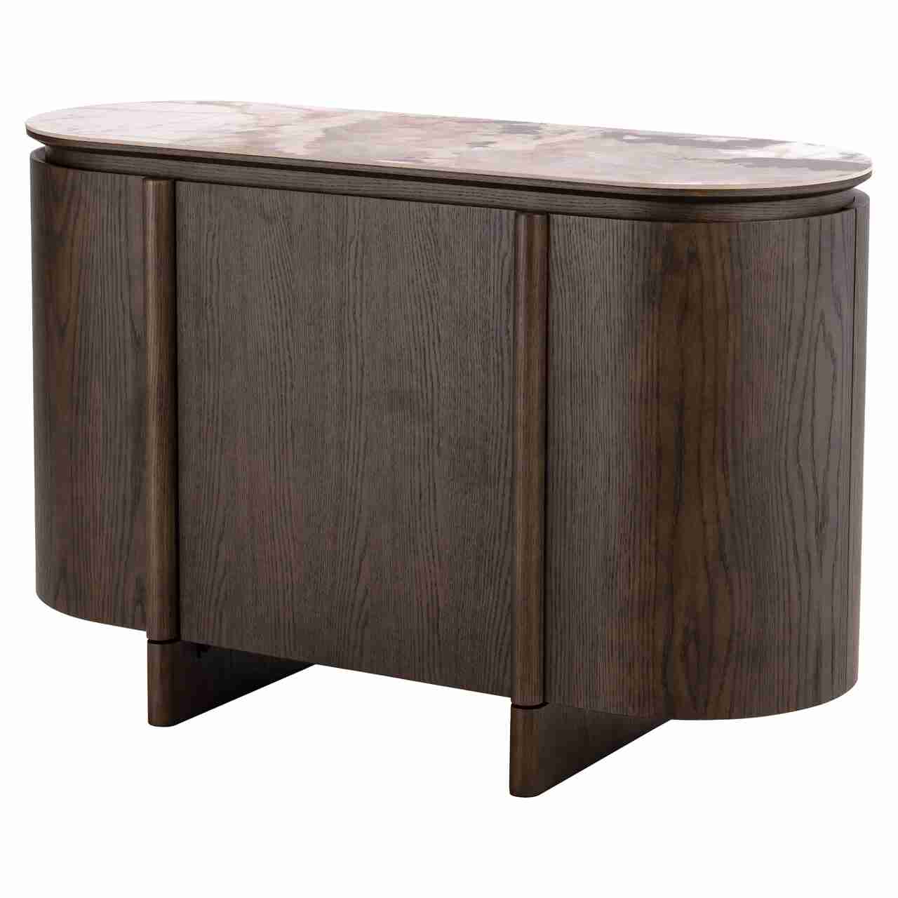 Richmond Dressoir Langford Marmerlook en eiken, 120cm - Bruin