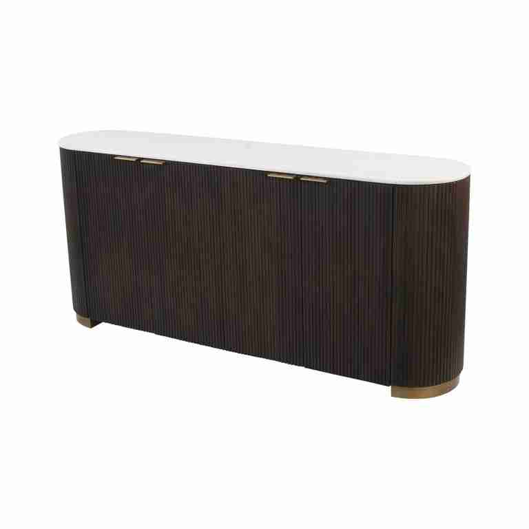 Richmond Dressoir Mayfield Mangohout en marmer, 180cm - Bruin