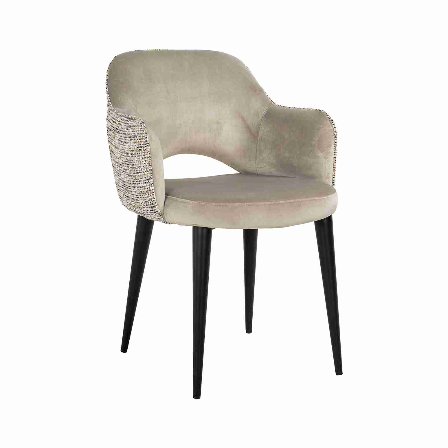 Richmond Eetkamerstoel Giovanna Velvet en stof - Khaki