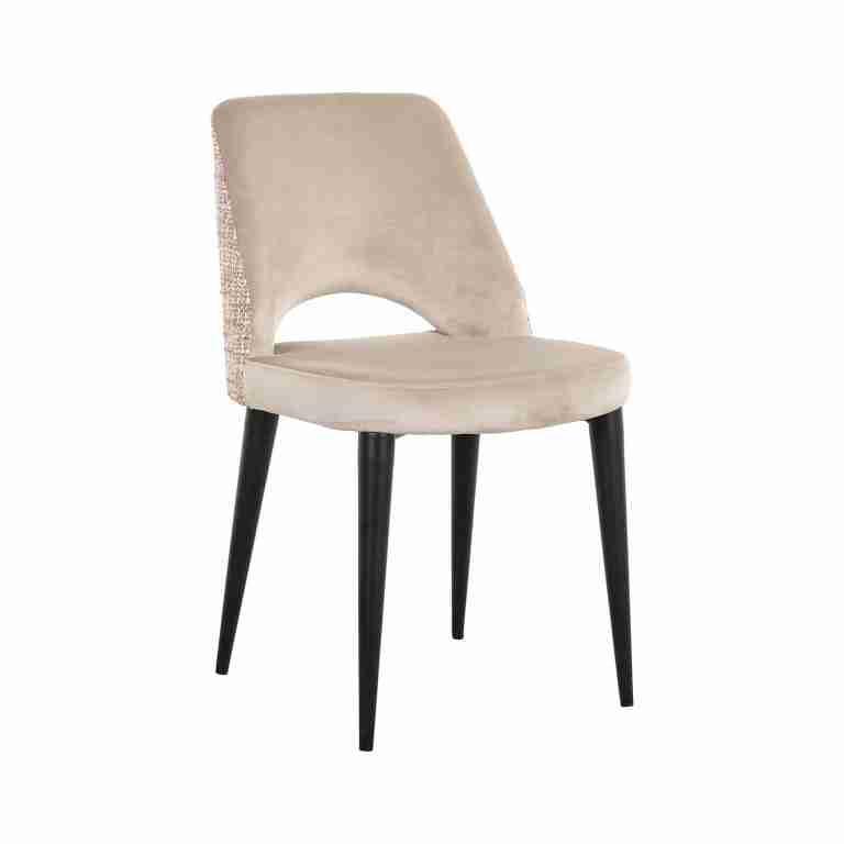 Richmond Eetkamerstoel Tabitha Velvet en stof - Khaki/Rose