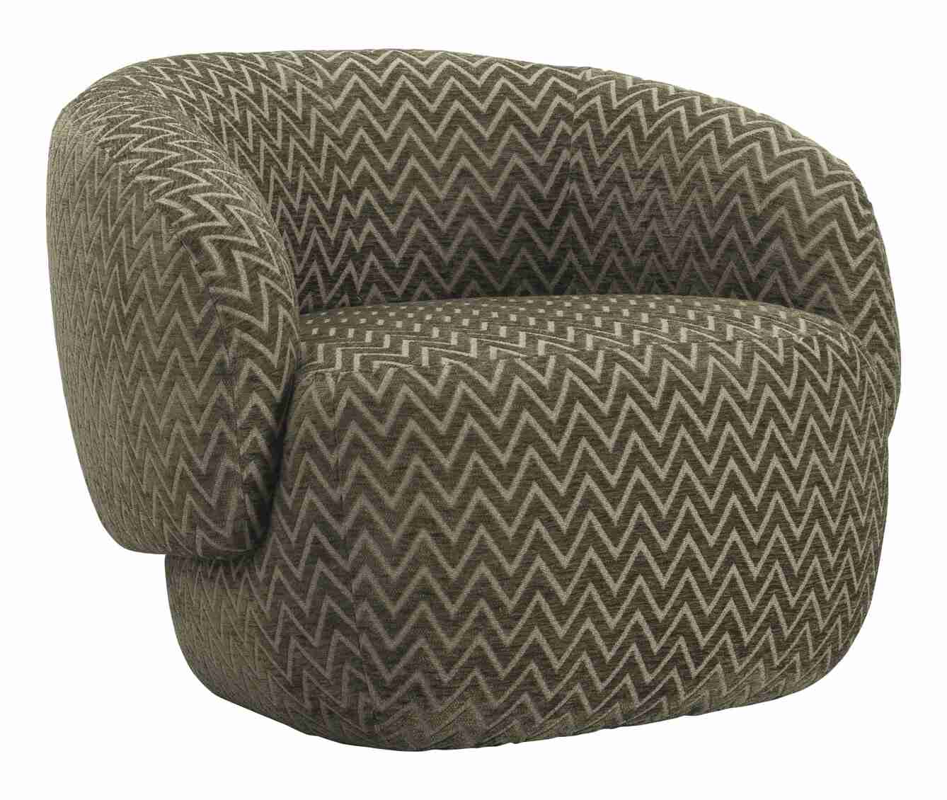 Richmond Fauteuil Milano Chevron stof - Mosgroen