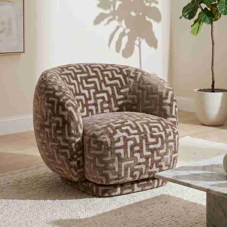 Richmond Fauteuil Negreslo Labyrinth, draaibaar - Brown