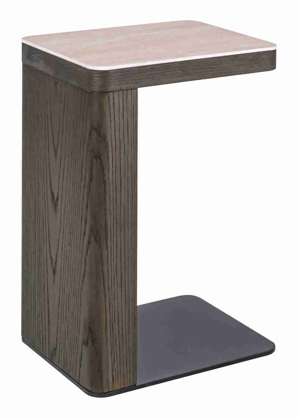 Richmond Laptoptafel Nando Eiken en travertinlook, 55 x 38cm - Bruin