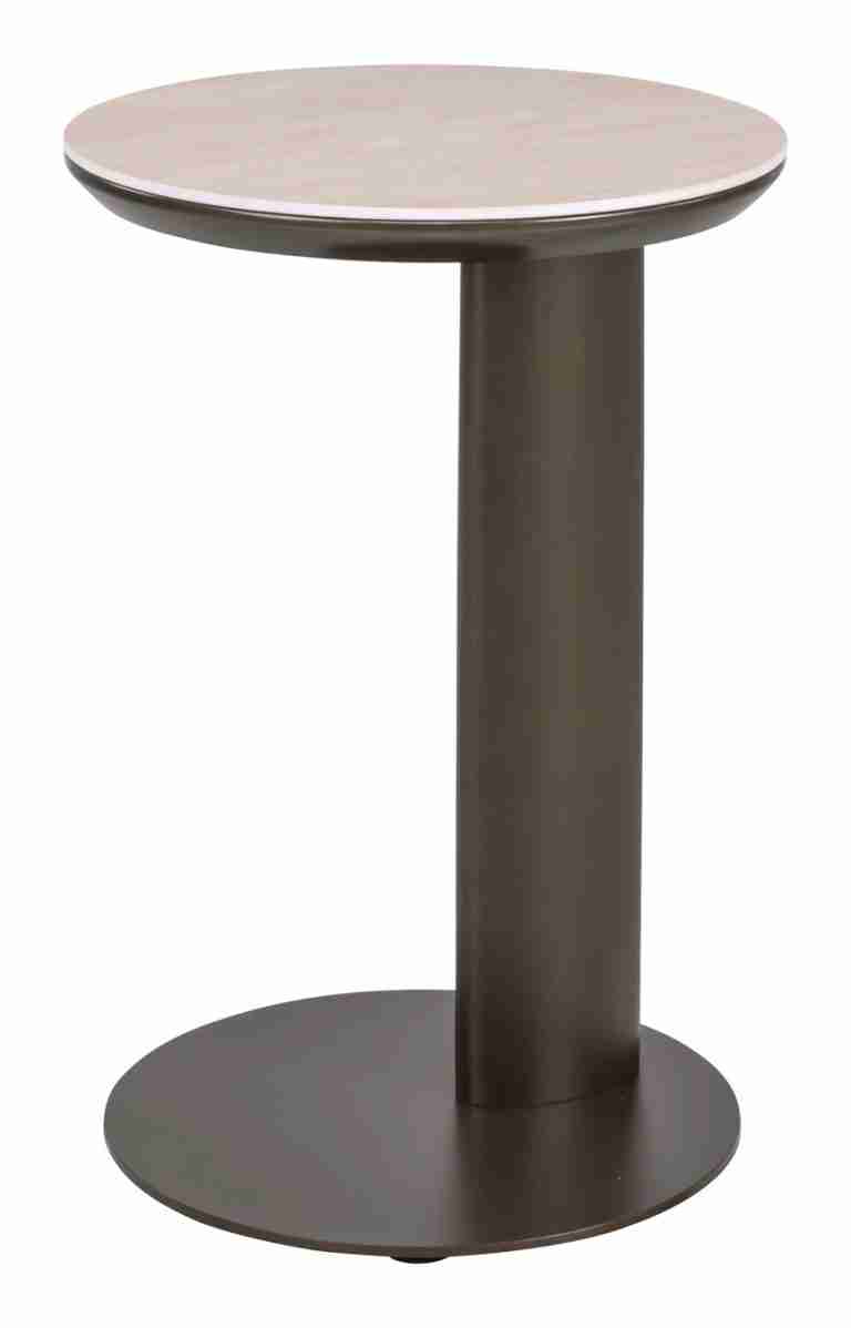 Richmond Laptoptafel Ritz Travertinlook, √ò40cm - Bruin - Rond
