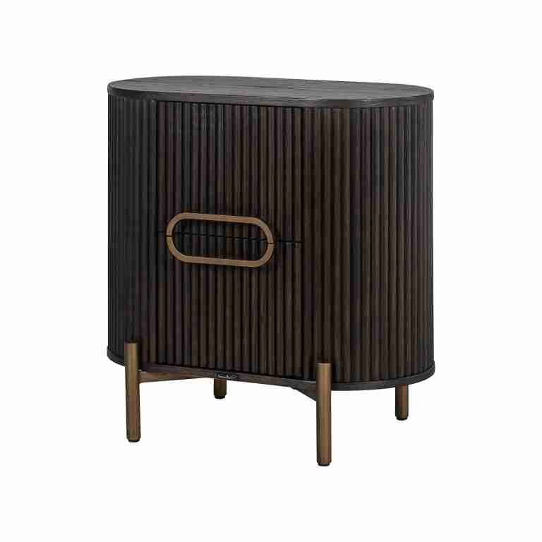 Richmond Nachtkastje Luxor Eiken, 60 x 39cm - zwart / goud