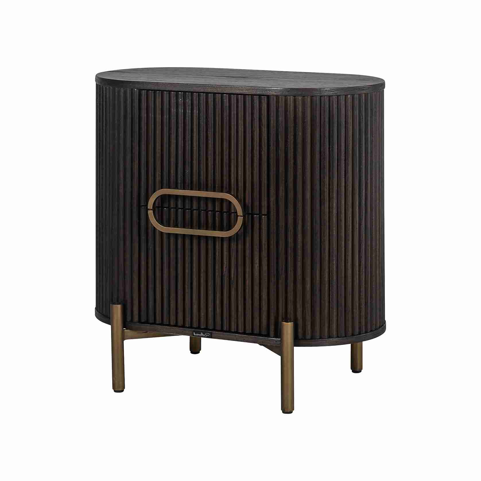 Richmond Nachtkastje Luxor Eiken, 60 x 39cm - zwart / goud