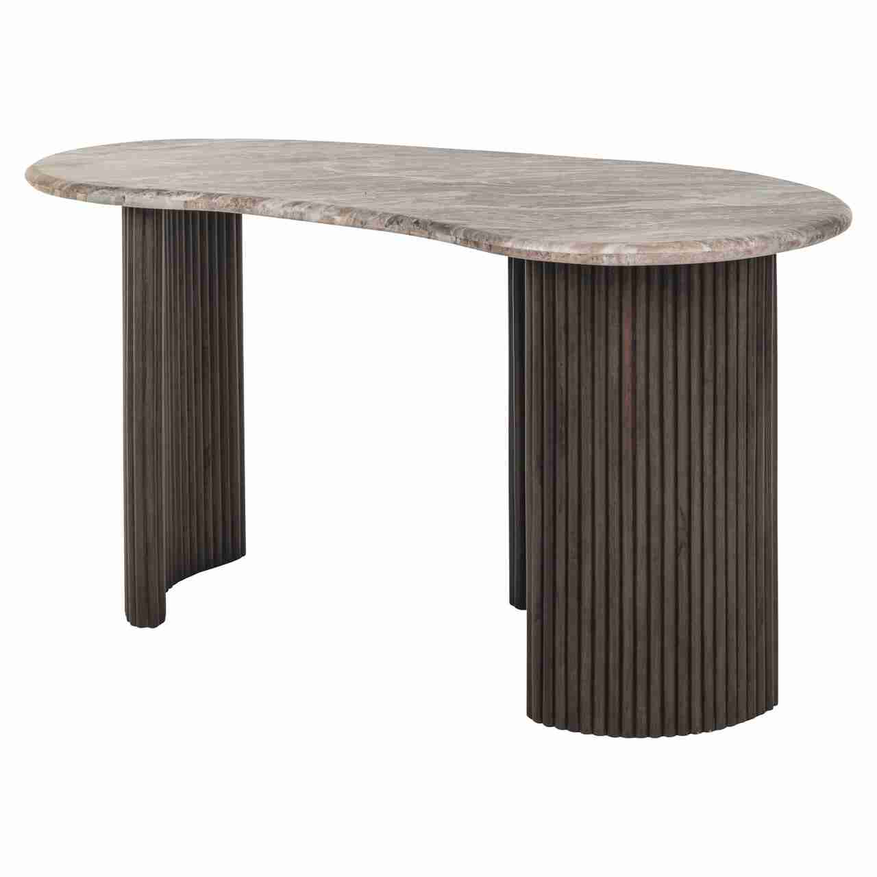Richmond Organisch Bureau Rashford Marmer en hout, 150cm - Donkerbruin