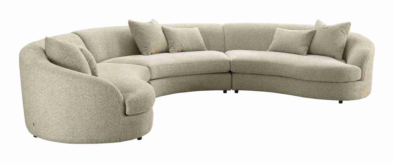 Richmond Organische Bank Morena 410cm, Blockweave stof - Crëme