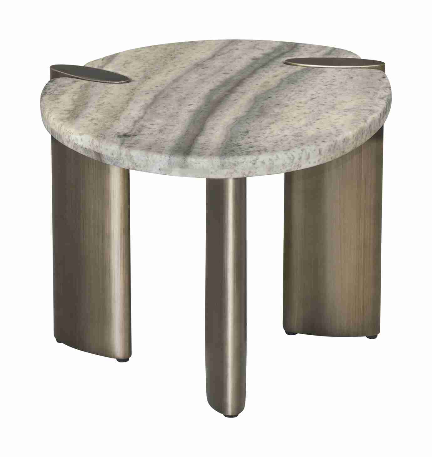 Richmond Organische Bijzettafel Arcadia Travertin, 60 x 50cm - Grijs