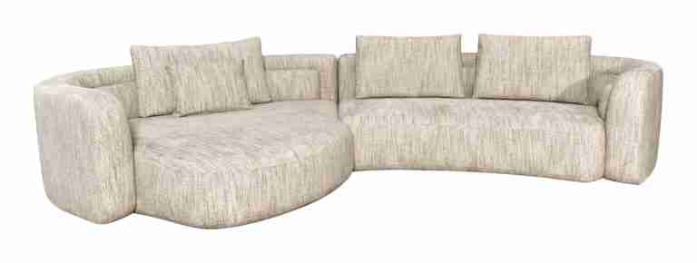 Richmond Organische Hoekbank Angusto Lounge Links, 389cm, Softweave stof - Naturel