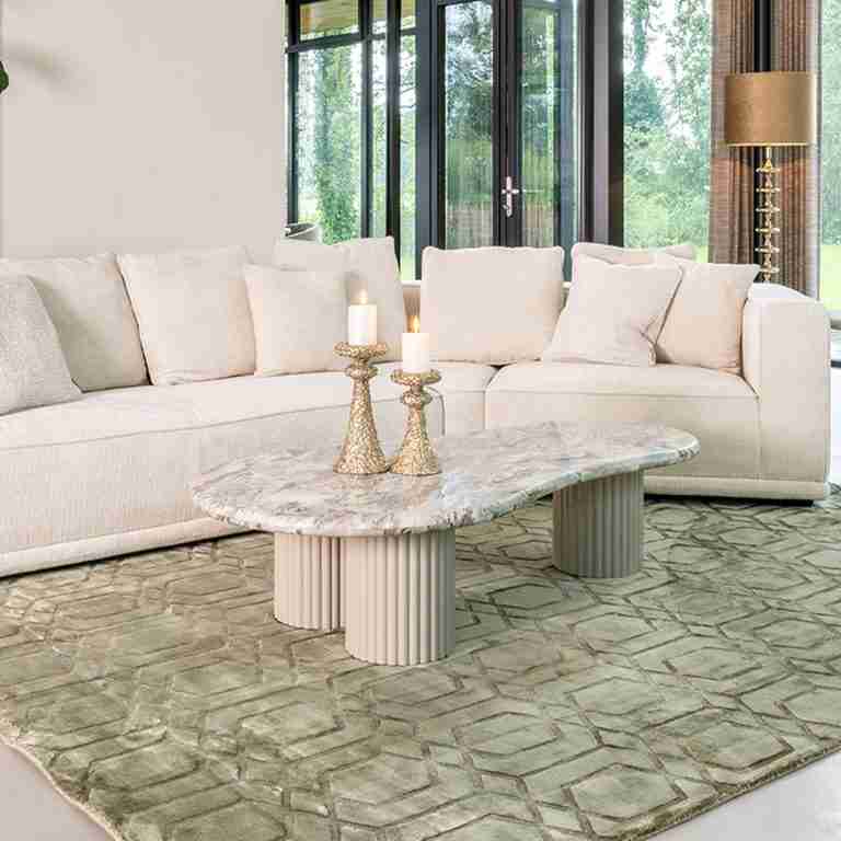 Richmond Organische Salontafel Coronel Marmer, 150 x 80cm - Beige