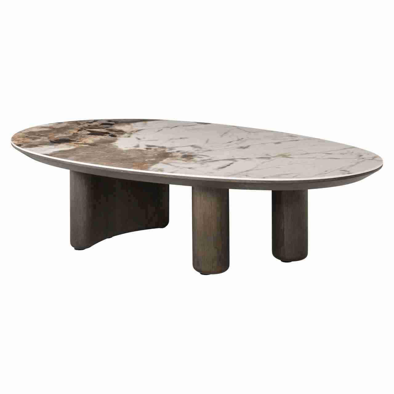 Richmond Organische Salontafel Langford Marmerlook, 135 x 80cm - Bruin