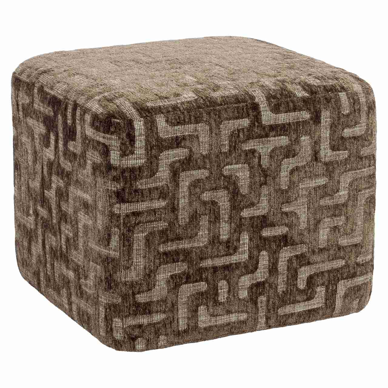 Richmond Poef Ciela Labyrinth, 51 x 51cm - Brown