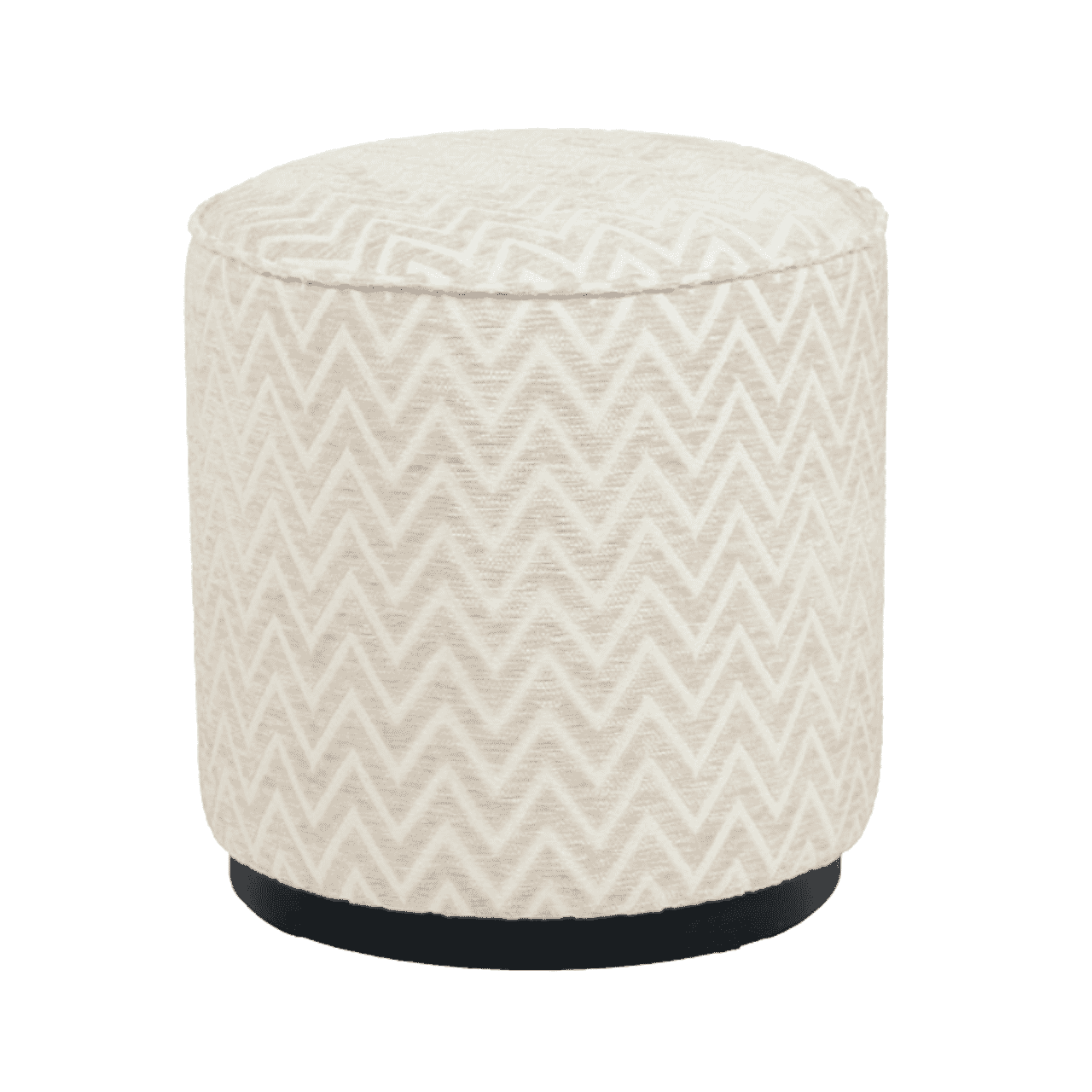 Richmond Poef Lexie Chevron, √ò45cm - Beige