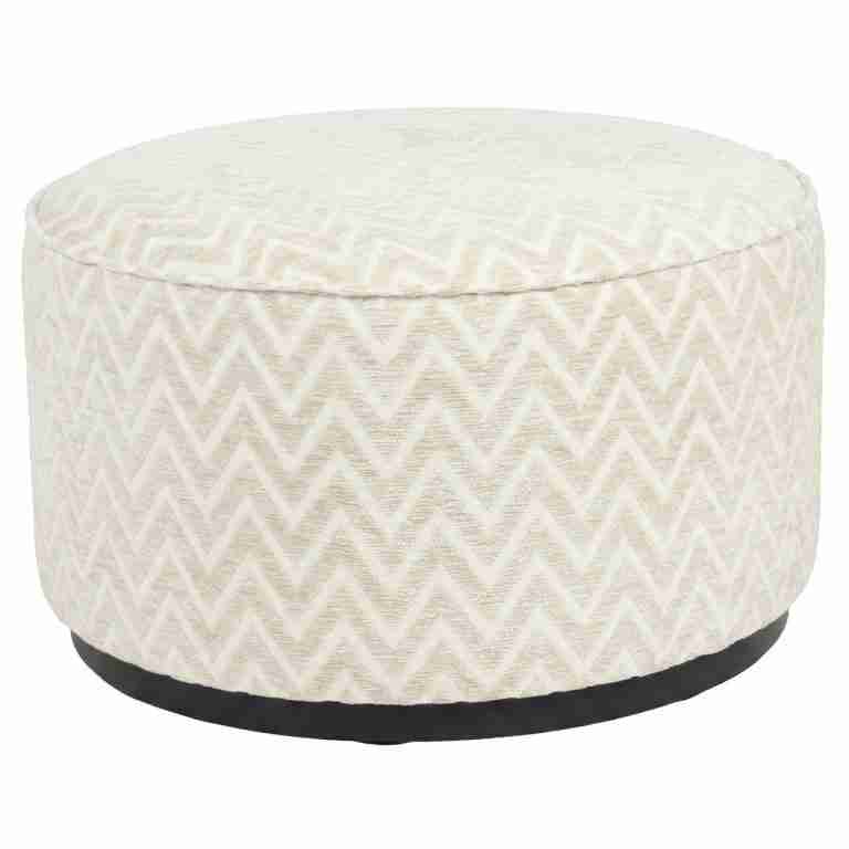 Richmond Poef Lexie Chevron, √ò70cm - Beige
