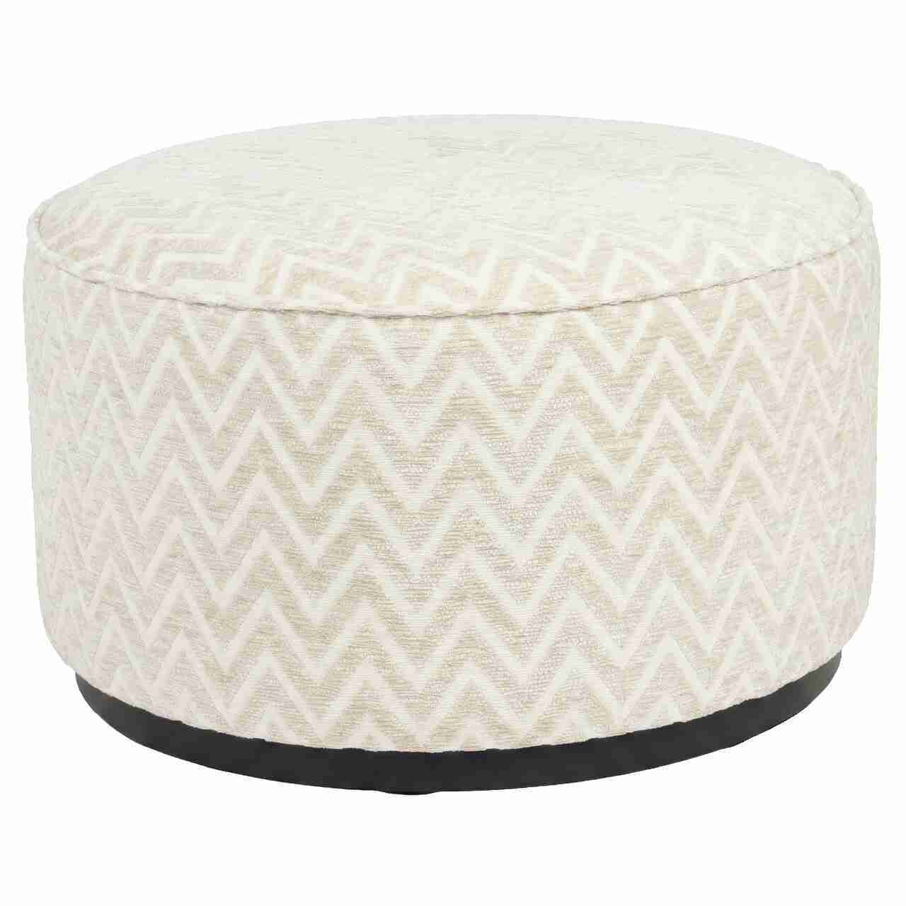 Richmond Poef Lexie Chevron, √ò70cm - Beige