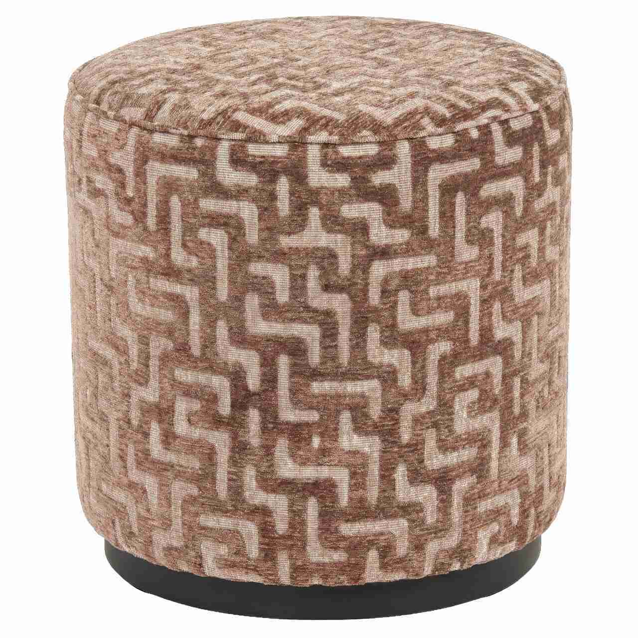 Richmond Poef Lexie Labyrinth, √ò45cm - Bruin