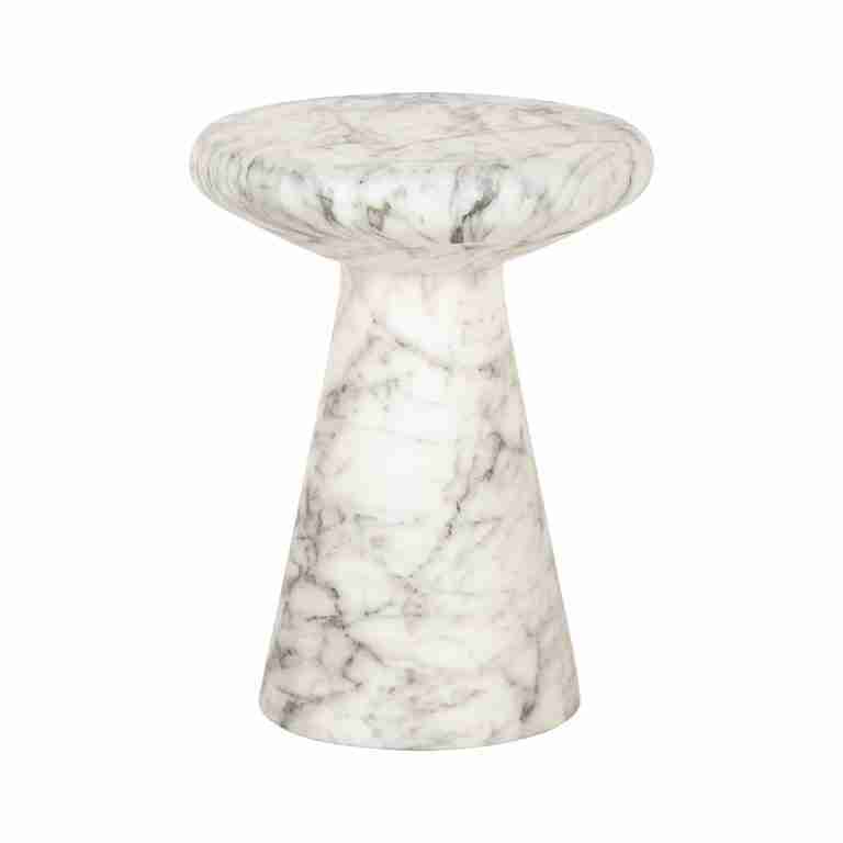 Richmond Ronde Bijzettafel Lohan Faux Marmer, 35cm - Wit