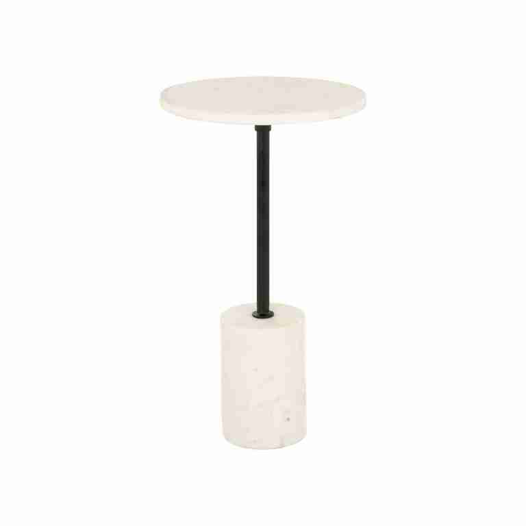 Richmond Ronde Bijzettafel Misty Marmer, 30cm - Wit