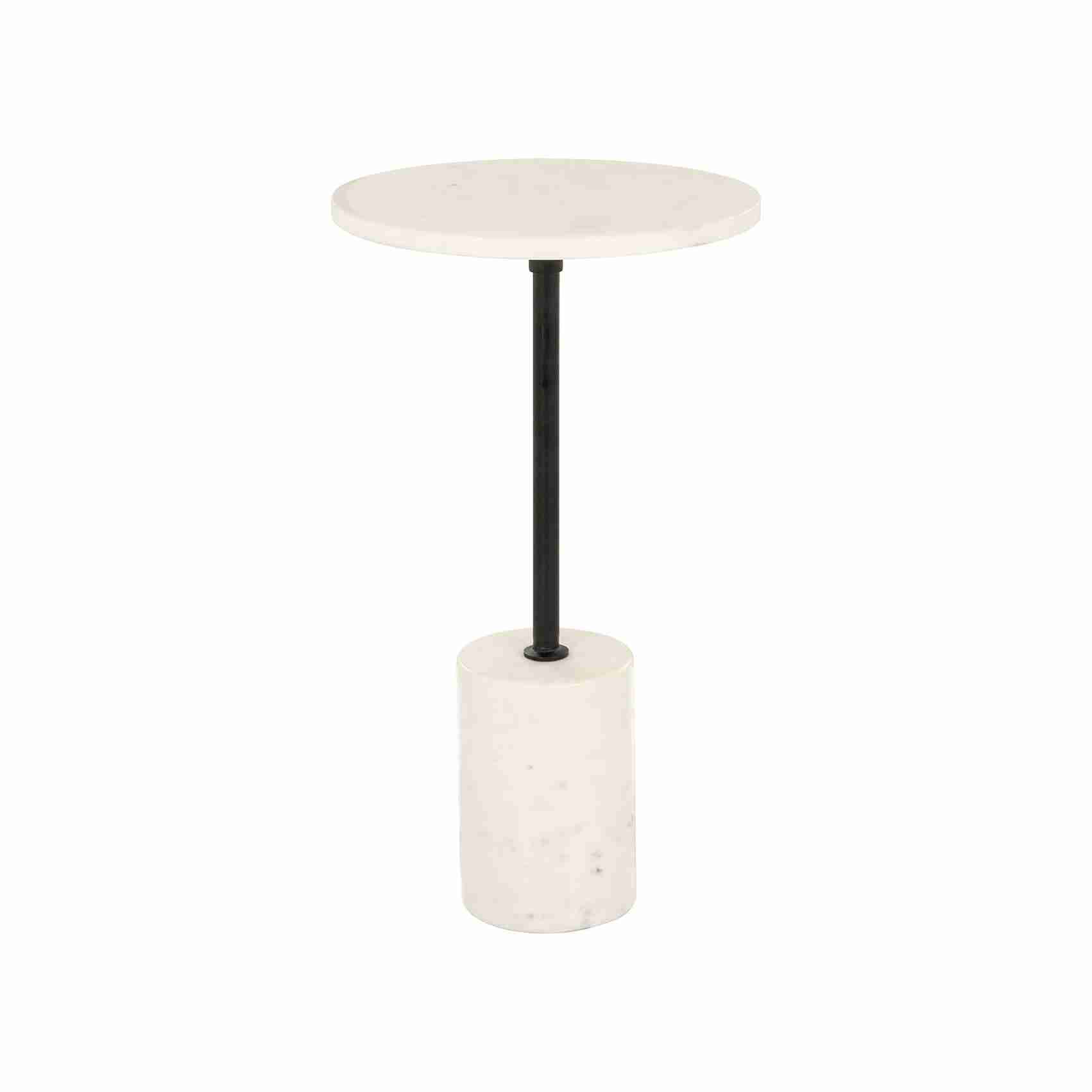 Richmond Ronde Bijzettafel Misty Marmer, 30cm - Wit