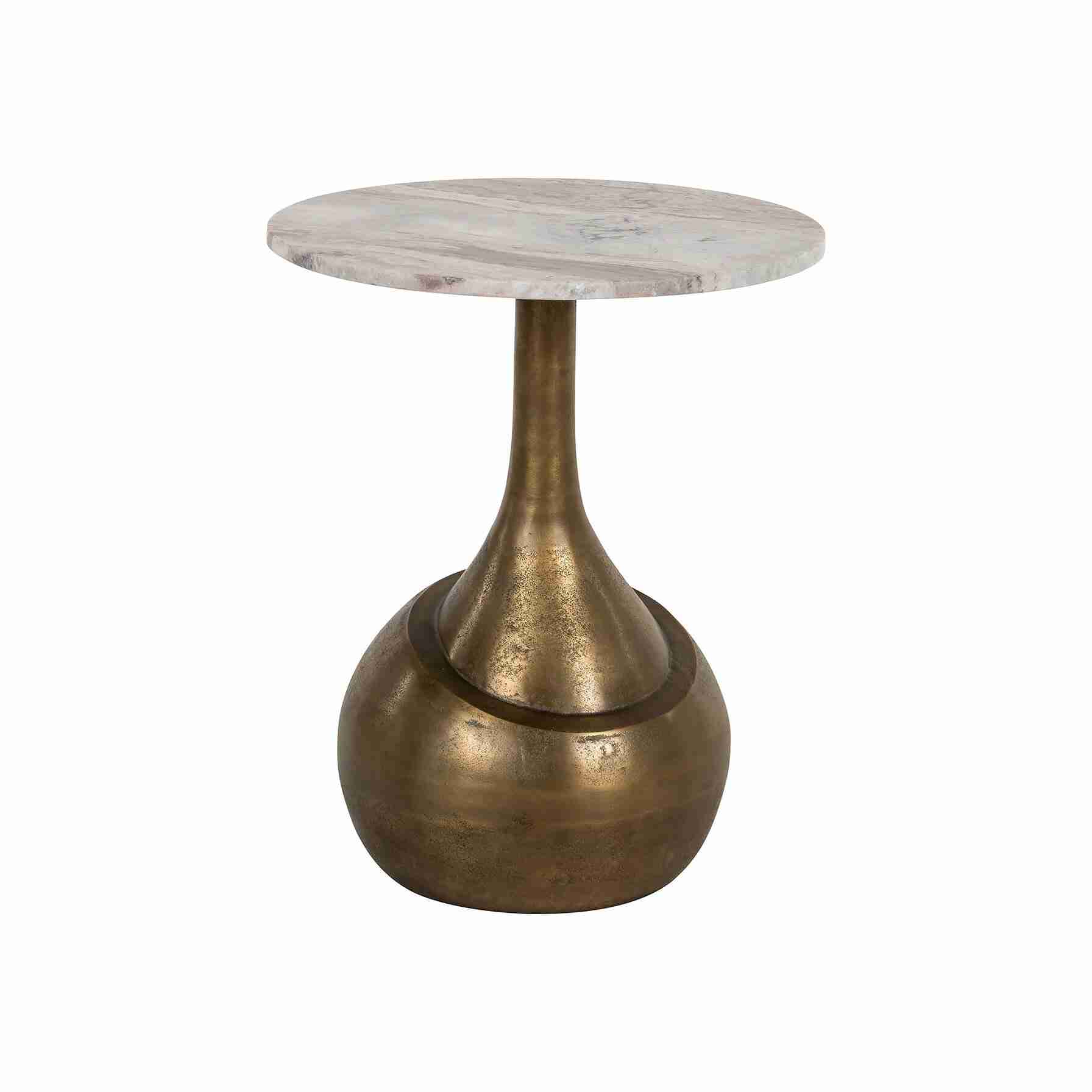 Richmond Ronde Bijzettafel Sia Marmer en brushed gold, 47cm