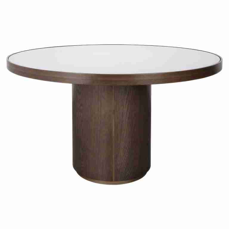 Richmond Ronde Eettafel Willox Linnen en eiken, 130cm - Bruin
